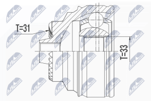Комплект шарнірів, приводний вал Bmw 2 Active Tourer 216D 14-, X1 Sdrive 16D 14-, X2 Sdrive 16D 18-, 1 F40 11D 19-, Mini F55