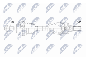 Приводний вал Citroen C3Iii 16-, C4Ii 09-, C4 Cactus 14-, Ds3 09-, Ds4 11-, Peugeot 308 07-, 3008 09-, 2008 13-, 5008 09-