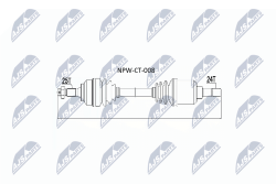 Приводний вал Citroen C4 1.4,1.6,1.6Hdi,2.0 04-, Berlingo 1.6,1.6Hdi 08-, Peugeot Partner 1.6,1.6Hdi 07 1.4Hdi,1.6Hdi,2.0,2.0Hdi 00-