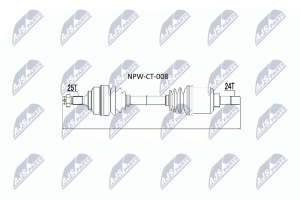 Приводний вал Citroen C4 1.4,1.6,1.6Hdi,2.0 04-, Berlingo 1.6,1.6Hdi 08-, Peugeot Partner 1.6,1.6Hdi 07 1.4Hdi,1.6Hdi,2.0,2.0Hdi 00-