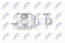 Комплект шарнірів, приводний вал Fiat 500 1.3D Multijet, 1.4 09-