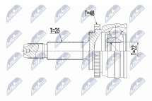 Шарнирный комплект, приводной вал Hyundai I10 1.2 13-, I20 1.4,1.1Crdi 14-