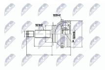 Комплект шарнірів, приводний вал Hyundai Santa Fe 2.0,2.0Crdi Mtm 01-05, Sonata Ef 2.5,2.7 01-04