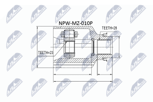 Шарнирный комплект, приводной вал Mazda 626 Ge 1.8,2.0,2.0Td 91-