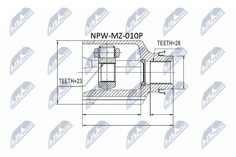 Шарнирный комплект, приводной вал Mazda 626 Ge 1.8,2.0,2.0Td 91- Шарнирный комплект, приводной вал Mazda 626 Ge 1.8,2.0,2.0Td 91-