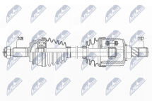 Приводний вал Mitsubishi Asx 1.8,2.0 4Wd 10-, Outlander Ii 2.0,2.4 4Wd 06-, Citroen C-Crosser 2.4 08-, Peugeot 4007 2.4 07-