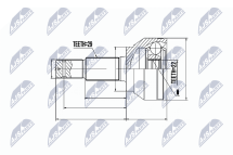 Комплект шарнірів, приводний вал Nissan Juke 1.6 10-