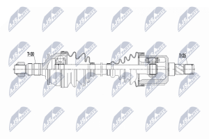 Приводний вал Opel Astra J 1.6T 4X4 180Km 09-, Astra J Gtc 11-, Cascada 13-
