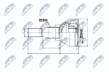 Комплект шарнірів, приводний вал Opel Sintra 2.2Dti, 3.0 V6 96-99 Комплект шарнірів, приводний вал Opel Sintra 2.2Dti, 3.0 V6 96-99