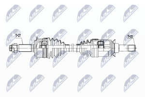 Приводний вал Peugeot 4007 4Wd 2.2Hdi 07-, Mitsubishi Outlander 4Wd 2.2Di-D 07-, Citroen C-Crosser 4Wd 2.2Hdi 07-