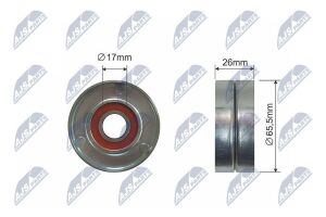 Відвідний/напрямний ролик, клиновий ремінь Seat Alhambra, Ibiza Iv, Ibiza Iv Sc, Ibiza Iv St; Skoda Fabia Ii; Vw Beetle, Cc B7, Eos, Golf Plus V, Golf V, Golf Vi 1.4