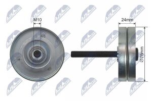 Відвідний/напрямний ролик, поліклиновий ремінь Seat Cordoba, Ibiza Iii, Ibiza Iv, Ibiza Iv St, Toledo Iv, Skoda Fabia I, Fabia I Praktik, Fabia Ii, Rapid, Roomster, Roomster Praktik, Vw Fox, Polo 1.2 07.01-