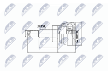 Комплект шарнірів, приводний вал Ssangyong Rexton 06-, Kyron 05-