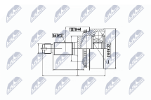 Комплект шарнірів, приводний вал Subaru Impreza 2.0It Wrx Sti 02-