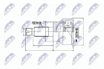Комплект шарнірів, приводний вал Suzuki Sx4 2.0 06-