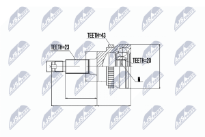 Шарнирный комплект, приводной вал Suzuki Wagon R+ Mm 1.3 01-, Opel Agila H00 1.0,1.2 00-