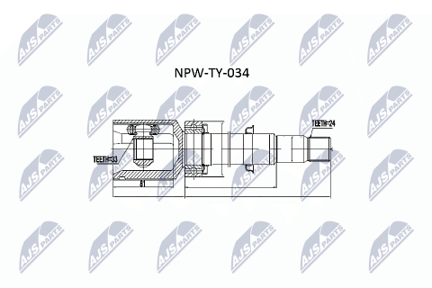 Комплект шарнірів, приводний вал Toyota Avensis Adt251 2.2D-4D 05-, Corolla 2.0D 06-13, Corolla Verso 2.2D 04-, Auris 2.0D,2.2D 06-12, Verso 2.2D 09- Комплект шарнірів, приводний вал Toyota Avensis Adt251 2.2D-4D 05-, Corolla 2.0D 06-13, Corolla Verso 2.2D 04-, Auris 2.0D,2.2D 06-12, Verso 2.2D 09-