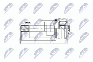 Шарнирный комплект, приводной вал Toyota Landcruiser 4.2Td, 4.7V8 98-02, Lexus Lx470 98-06