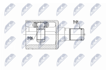 Комплект шарнірів, приводний вал Volvo S80 2.5T 2007-2013 At Lh Volvo S60 Ii D3