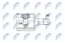 Комплект шарнірів, приводний вал Volvo S80 2.0T,2.4T,2.5T 99-06, Xc70 2.4T Xc, 2.5T Xc, 2.4D5 Xc 00-08, S60 00-10, V70Ii 00-07, Xc70 2.4T 00-02