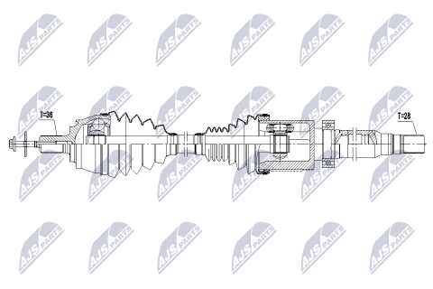 Приводний вал Volvo V40 D3,D4,T5 12-, V40 Cross Country D3,D4,T4,T4 Awd,T5 12-