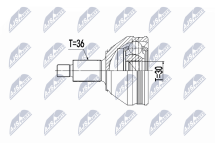 Шарнирный комплект, приводной вал Vw Eng.1.0Tsi,1.0Tgi Polo Vi 17-, T-Cross 19-, Taigo 22-, Skoda Fabia 22-, Kamiq 20-, Scala 20-, Seat Arona 19-, Ibiza V 17-, Audi A1 25Tfsi 19-,30Tfsi 20-
