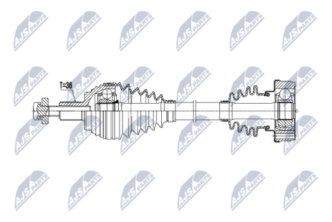 Приводний вал Vw Golf V,Vi 1.4 03-, Skoda Octavia Ii 1.4 04-, Seat Leon 1.4 05-, Toledo Iii 1.4 04-, Altea 1.4 04-