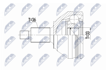 Комплект шарнірів, приводний вал Vw Polo Vi 1.0Tsi 7Dsg 17-,1.6Tdi 5Mtm 17-,Taigo 1.0Tsi Mtm5 22-,T-Cross 1.0Tsi Mtm5,7Dsg 19-,1.6Tdi Mtm5,Mtm6,7Dsg 19-, Kamiq,Scala 1.0Tsi 7Dsg 19-, 1.6Tdi Mtm6,Atm6,Dsg7 19-, Arona 1.6Tdi, Audi A1 25Tfsi,30Tfsi,35Tfsi