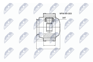 Комплект шарнірів, приводний вал Alfa Romeo 145 1.9Jtd 99-, 147 1.9Jtd 00-, 156 1.9Jtd,2.4Jtd 97-05