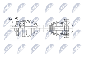 Приводний вал Audi A4 1.6 B6,B7 00-, Seat Exeo 1.6 08-
