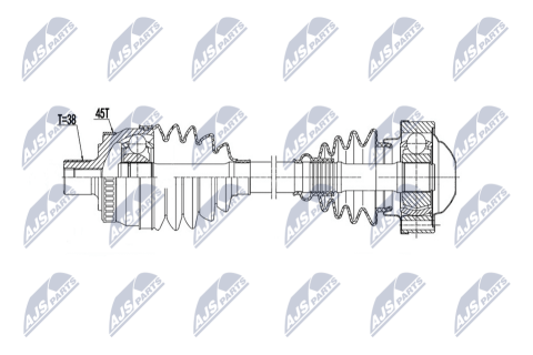 Приводний вал Audi A4 1.6 B6,B7 00-, Seat Exeo 1.6 08- Приводний вал Audi A4 1.6 B6,B7 00-, Seat Exeo 1.6 08-