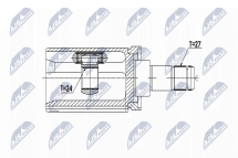 Комплект шарнірів, приводний вал Bmw X1 E84 1.6