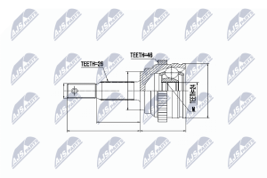 Шарнирный комплект, приводной вал Chrysler Pt Cruiser 2.2Crdi 02-
