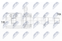 Шарнирный комплект, приводной вал Citroen C4 Aircross 1.6, 1.6Hdi 115Km 12-, Peugeot 4008 1.6 12-