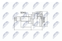 Комплект шарнірів, приводний вал Fiat Palio 1.0,1.1,1.2 96-