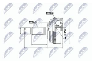 Комплект шарнірів, приводний вал Honda Accord Cb,Cc,Cd 2.0,2.2,2.3 90-96, Prelude Sohc Ba4 2.0 86-
