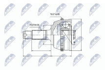 Комплект шарнірів, приводний вал Honda Legend 3.2 90-, 3.5 96-
