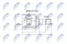 Комплект шарнірів, приводний вал Hyundai Accent Mc 1.4, 1.6 06- L