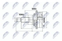 Комплект шарнірів, приводний вал Kia Carnival 99- Комплект шарнірів, приводний вал Kia Carnival 99-