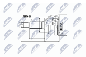 Шарнирный комплект, приводной вал Kia Rio 1.3 00-