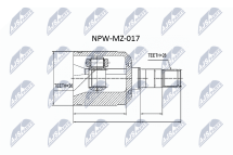 Комплект шарнірів, приводний вал Mazda 626 Ge