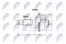 Комплект шарнірів, приводний вал Mazda Mpv Lw 2.0 99-02, 2.0D 02-03, 2.3 02-