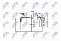 Шарнирный комплект, приводной вал Mits.Carisma 1.6-99, Colt Cj 1.3 96-,Outlander Atm 02-,Volvo S