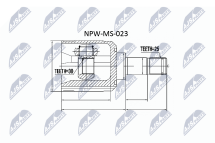 Комплект шарнірів, приводний вал Mitsubishi Colt