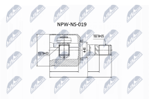 Шарнирный комплект, приводной вал Nissan Almera N15 1.6 95-00, Sunny N14 1.6 90-95 L