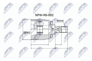 Комплект шарнірів, приводний вал Nissan Sunny N14 1.6 90-, Almera N15 1.6 95- L