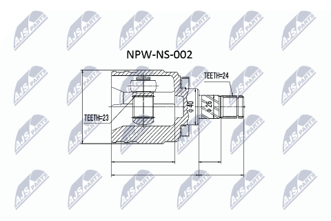 Комплект шарнірів, приводний вал Nissan Sunny N14 1.6 90-, Almera N15 1.6 95- L