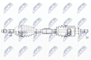 Приводний вал Opel Meriva B 1.4 120Km 10-