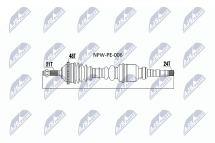 Приводний вал Peugeot 206 1.9D Dw8 98- Приводний вал Peugeot 206 1.9D Dw8 98-