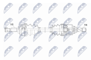 Приводний вал Renault Kangoo 1.6,1.5Dci 08-, Megane Ii 1.4,1.6,1.5Dci 03- .Lewa,Mtm5